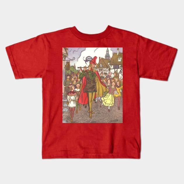 Vintage Fairy Tales, The Pied Piper of Hamelin Kids T-Shirt by MasterpieceCafe